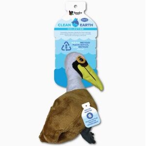 Spunky Pup Clean Earth Plush Pelican Toy - Brown, White & Yellow